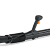 Stihl BR 200 Lövblås: En kraftfull och ergonomiskt designad lövblås med orange och vit motor, långt svart munstycke och handtag för enkel användning.