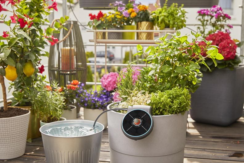 Automatisk bevattning med Gardena Aquabloom med solcell