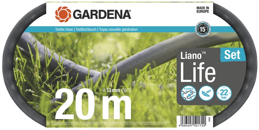 Gardena Textilslang Liano Life 20 m